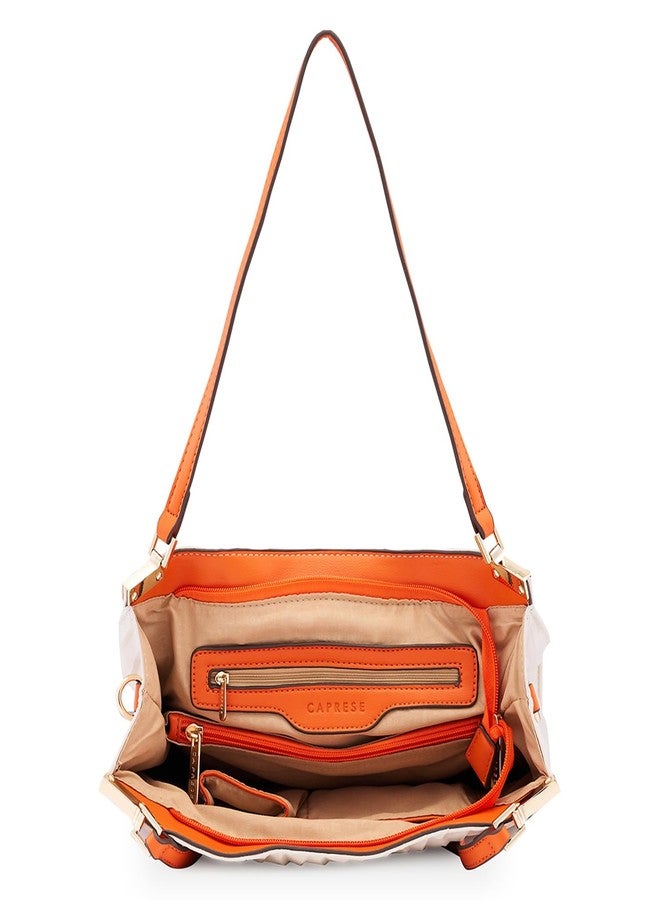 Caprese Shyla Hobo Bag, Cream-Large | Self Designed Shoulder Bag for Women with Easy Front Access Pocket | Secure Top Zip | Perfect for Casual & Daily Use - Image 4
